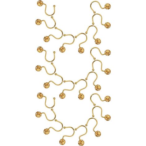 Hooks Secure Design and Sliding Beads for Shower Curtain 24