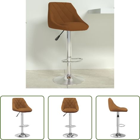 Tabouret de bar - Tabouret de bar Marron Velours (1/5)