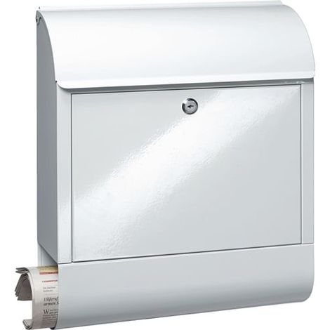 Briefkasten Scandic 825 W Höhe 460 mm Breite 380 mm Tiefe 125 mm weiß Stahl DIN C4 (1/3)
