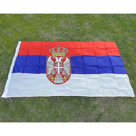 Drapeau de Serbie 90x150cm Tissu polyester Impression recto verso Srb Rs Republika Srbija Bannière nationale Drapeaux serbes (1/4)