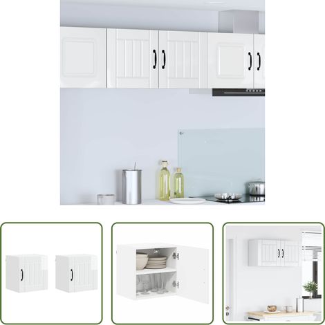 vidaXL Küchenorganisation -  Küchenschrank 2 pcs Hochglanz Weiß 40 x 31 x 40 cm (1/5)