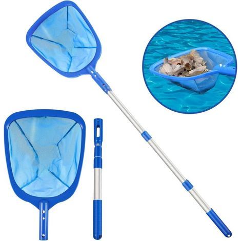 35-105 cm Épuisette de Piscine, Épuisette à Feuilles Filet de Écumoire Fines avec Poignée Détachable en Aluminium, Nettoyager Outil de de Étang pour Fontaine/Spa/Réservoir à Poissons (1/4)
