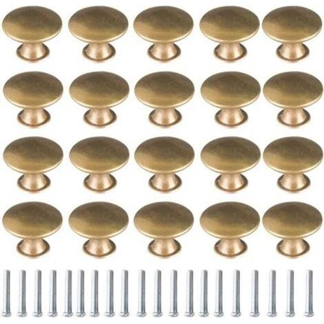 20 Pieces Brass Door Knobs Vintage Furniture Handle for Drawer Cupboard Kitchen (1/4)
