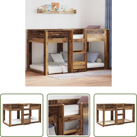 vidaXL Altholz Etagenbett - Etagenbett für Kinder Altholz 75 x 190 cm Holzwerkstoff (1/5)