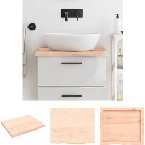 The Living Store Waschtischplatte 60x50x(2-4) cm Massivholz Unbehandelt -  Arbeitsplatten (1/5)