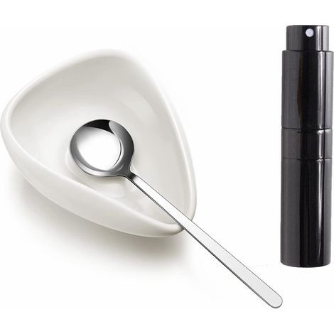 Plat de haricots blancs + spray + cuillèrePlateau doseur pour grains de café, balance, coupelle à grains, tasse doseuse en céramique pour café moulu, coupelle pour grains verts, plateau de présentatio (1/5)