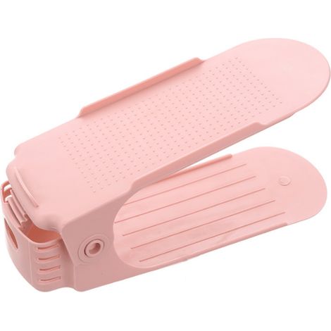 Organisateur de chaussures à double niveau, rose (1/4)