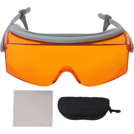 Lunettes de travail à branches ajustables - Protection contre les rayons nocifs (405 nm, 445 nm, 450 nm, 473 nm, lumière bleue et violette) - Blocage des rayons nocifs (190 nm-500 nm) - DO5+ (1/5)