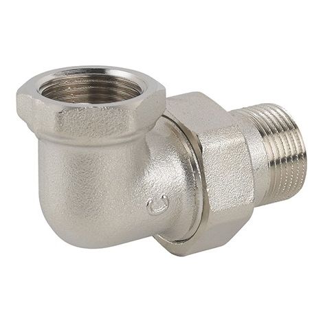 RACCORDO CURVO IN 3 PZ MF SEDE PIANA IN OTTONE NICHELATO C/GUARNIZIONE Misura: 1/2"