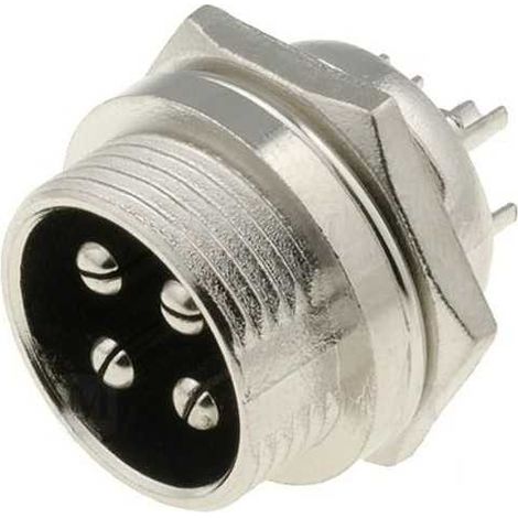 Connettore per microfono maschio 4 vie metallico da pannello