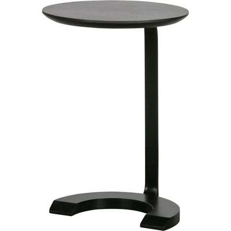 Table d'appoint ronde en bois noir FLOOR
