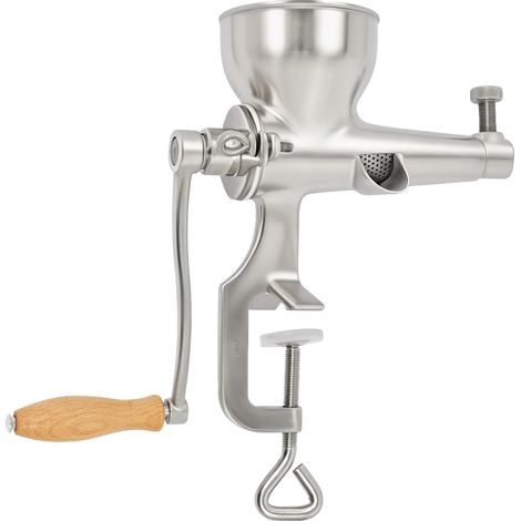 Exprimidor manual de cítricos, acero inoxidable duradero, versátil para frutas y verduras, color plata. (1/2)