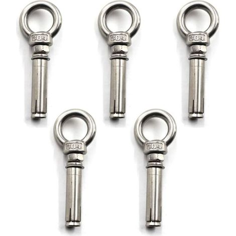 Lot de 5 anneaux de levage en acier inoxydable 304, M6x50 mm – DELKEVIC