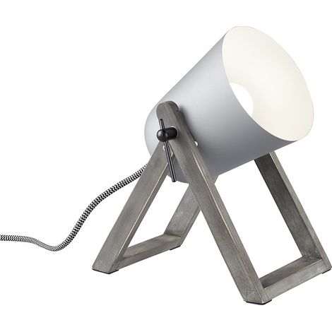 Lampe design, Lampe à poser bois métal Marc Gris en Metal, TRIO (1/4)