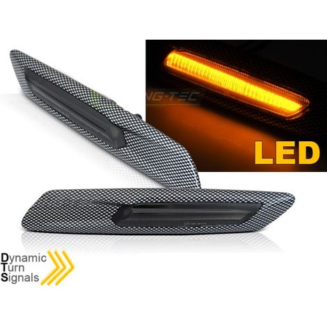 Paire clignotant repetiteur BMW serie 5 F10/F11 10-13 LED DYN Carbon Fume-39009552 (1/3)