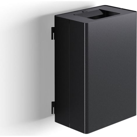 Pattumiera a Muro a 1 Scomparto da 35 L 39x25x56 cm con Contenitore Interno in Acciaio Verniciato Nero