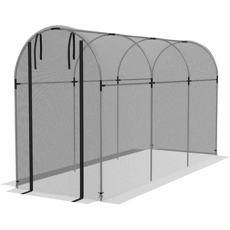 Filet de protection antioiseaux porte fermeture éclair robuste 120x360x188 cm noir/argent