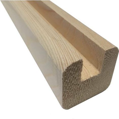Cornice terminale a u e listelli per grigliato e perline in legno di abete dimensione disponibile: cornice mm 42x42x2450 (1/3)