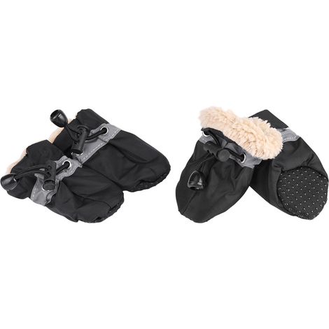 Rutschfeste Hundeschuhe – 4 Stück, weiche, gepolsterte Baumwollsohle, schwarz, Größe 3 (1/5)