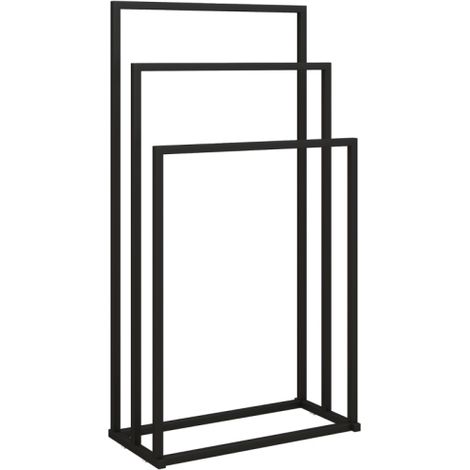 Stehender Handtuchhalter mit 3 Stangen, aus Edelstahl, elegantes vertikales Design (45 × 21,5 × 85 cm), ideal für Badezimmer, Apartments oder Hotels