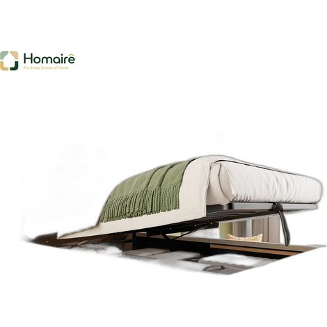 beige Bettgestell und Polyester 221 x 94.4 x 109 cm aus Kunststoff mit Stauraum USB-Anschluss HOMAIRE (1/5)