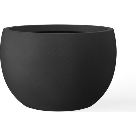 Kante Jardinière Ronde en béton Noir, 50,5 cm de Profondeur (1/5)