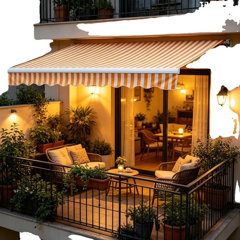 Toiles de store, 3m x 2,5m, polycoton, protection UV, voile d'ombrage, tournesol décoratif jaune (1/5)
