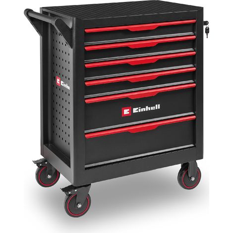 Einhell Servante d'atelier non équipée (6 tiroirs, charge maximale 135 kg, mobile avec roulettes de blocage)