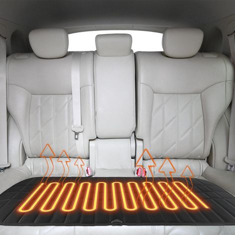 TolleTour Cojín calefactable largo para banqueta trasera 47×126cm 12V, funda integral que cubre toda la banqueta trasera del coche (1/5)