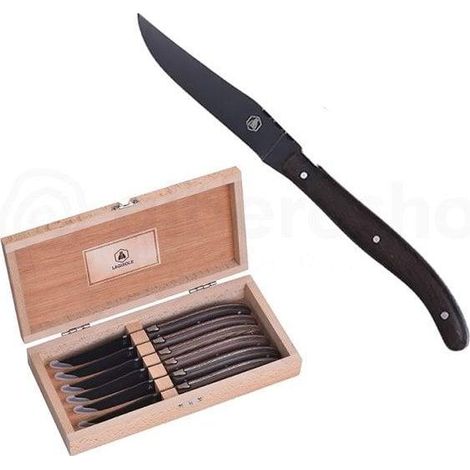 Laguiole Tradition Couteaux à steak noirs lot de 6 22,5 cm (1/3)