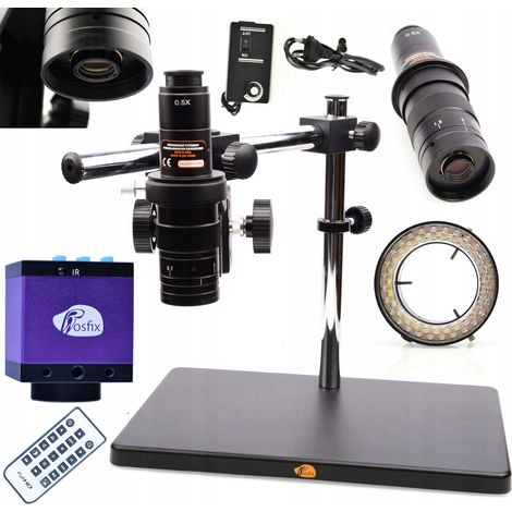 KIT MICROSCOPIO DIGITALE BRACCIO SALDANTE ILLUMINANTE 56LED TELECAMERA ROSFIX