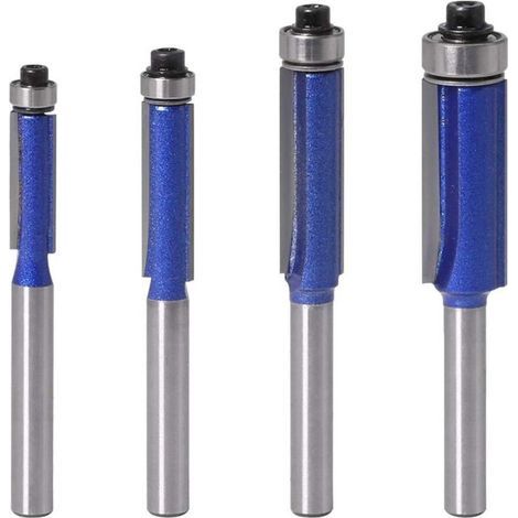 Set of 4 flush trim routers, 1/4" shank, top bearing (1/5)