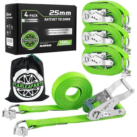 4er-Pack Spanngurte für Airlineschiene, 3,4m x 25mm, 1500kg Bruchlast (1/5)