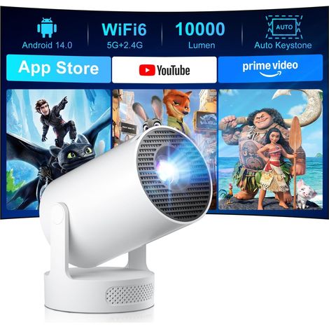 2026 Mini Projecteur Compatible 1080p 4K Intelligent Android 14.0 (1/5)