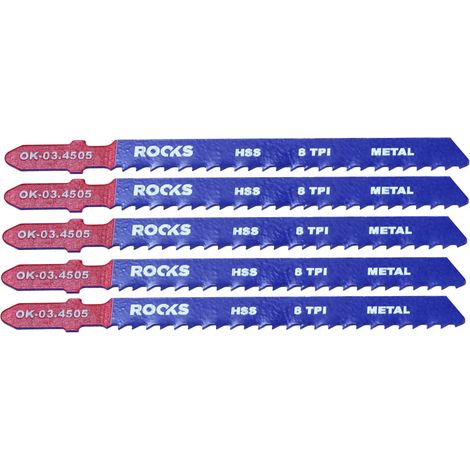 Set lame per seghetto alternativo ROOKS HSS tipo T per metallo e compositi 100 mm (OK-03.4505)