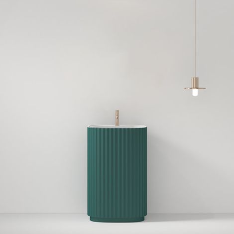 Lavabo Freestanding Reid 50 cm Verde Bottiglia Senza Specchio - Meda