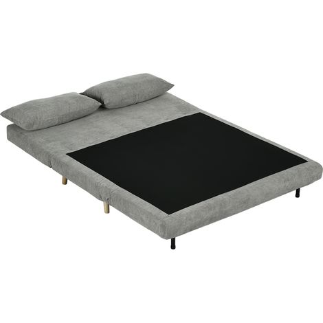 Canapé-lit. Lit appoint. Dossier réglable 3 positions. Lin. 120 kg. 141x90x81 cm. Gris. (1/5)
