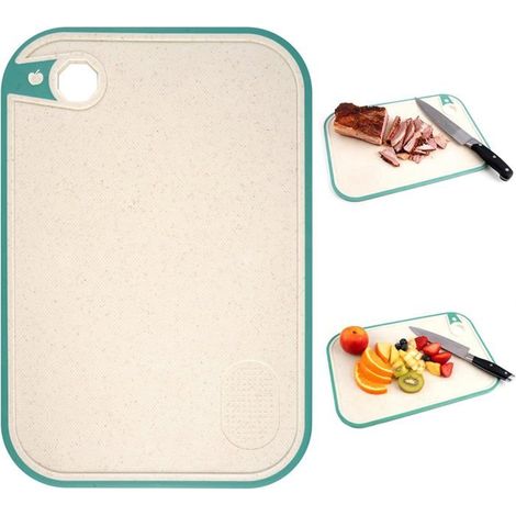 Planche a Decouper Plastique Sans BPA, 30x20cm Planche à Découper de Cuisine, Chopping Board avec Rainure Presse-ail, Antidérapante (1/5)