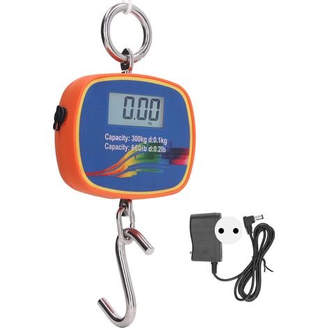Electronic Hook Scale LCD Dual Display 600LB Imjdustrial Handheld Digital Fish Scale 90 to 240V EU Plug (1/5)