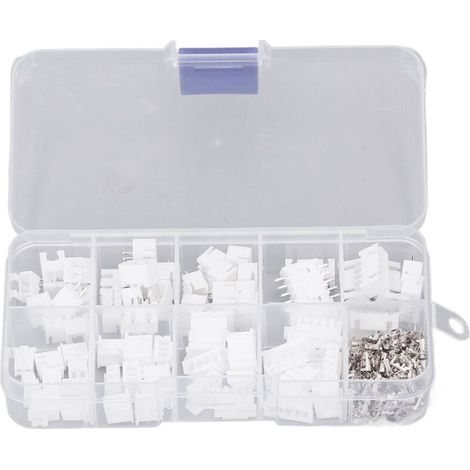 230 pièces Kit de connecteurs JST Coque en plastique Contact en laiton 2P 3P 4P 5P XH2.54mm Kit de connecteur de boîtier mâle femelle, (1/4)