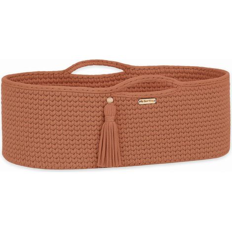 Moisés de algodón estilo bohemio hecho a mano con colchón - color caramelo (1/5)