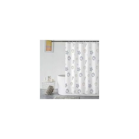 180x180 cm Rideau Douche Anti Moisissure, Rideau de Douche , Poids Rideau Douche Tissu Polyester, Rideau Baignoire Imperméable, Lavable en Machine (1/5)