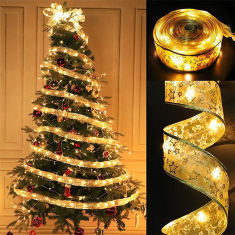 Guirlande lumineuse de sapin de Noël - 9,75 m (32 pieds) - 100 LED - Décorations de fêtes (1/5)