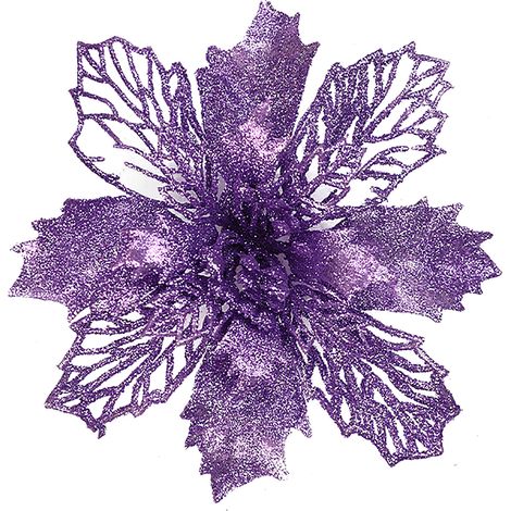GARRYFIZH (Lot de 1) Ornement de Noël octogonal en forme de fleur, ajouré et pailleté, 16 cm, en plastique et poudre dorée.