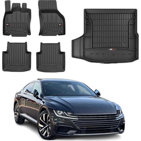 OMAC Kit Tapis de Sol et Coffre Compatible avec VW Arteon 2017-2022 TPE Noir (1/5)