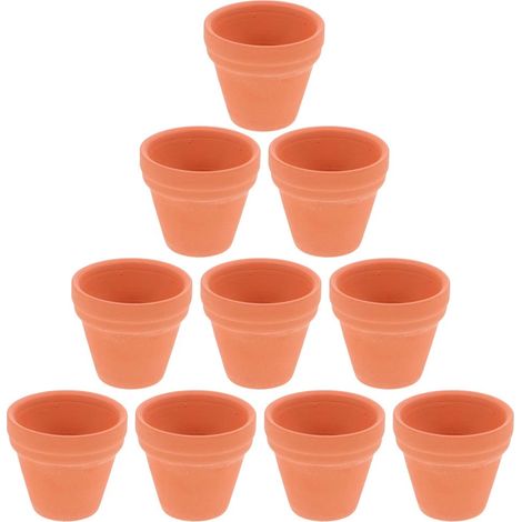 Terrakottatöpfe, Set mit 10 Mini-Töpfen (3,5 cm) für kleine Sukkulenten in einer Gärtnerei