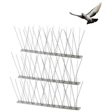 (3 Pièces) Pic Anti Pigeon en Acier Inoxydable 1 Mètres Anti Oiseaux pour Effrayer Corbeaux, Moineaux, Chats, des Animaux (1/5)