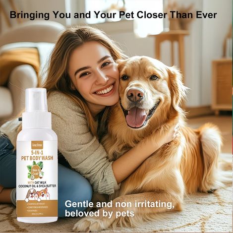 Kineshinex Coconut Oil & Shea Butter Pet Shampoo reinigt die Haut Ihres Haustieres und verbessert raues Fell. (1/5)