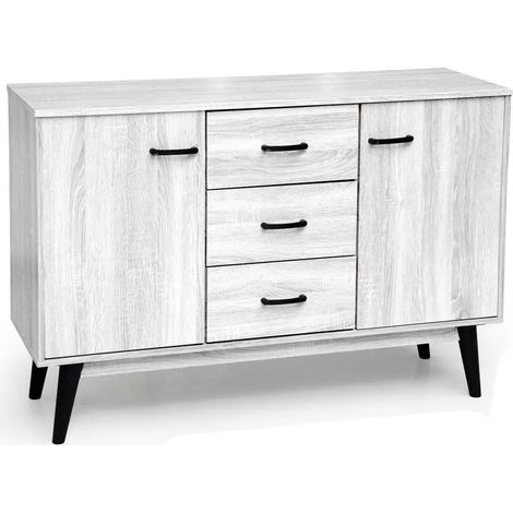 Mueble Aura bioclimático 120 x 38 x 80 cm en blanco madera