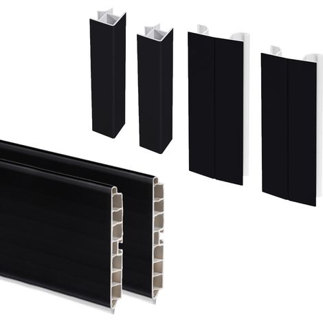 Emuca Plasline Küchen-Fußleiste Kit schwarz 2,35 m